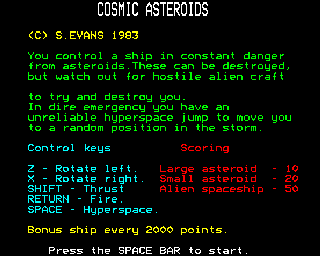 cosmic asteroids alligata B