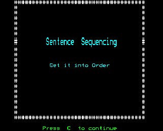 sentence sequencing acornsoft B