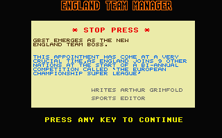 England Team Manager