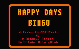 Happy Days Bingo