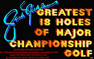Jack Nicklaus The Major Championship Courses Of991