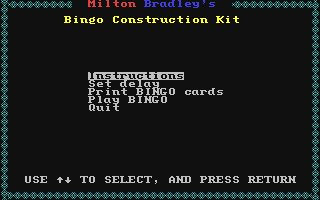 Bingo Construction Set