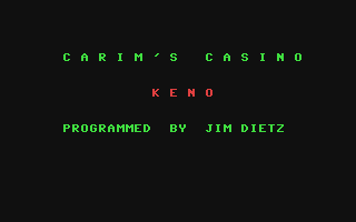 Carim's Casino Keno