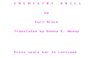 Chemistry Drill