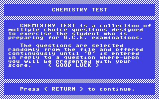 Chemistry Test