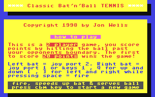 Classic Bat'n'Ball Tennis