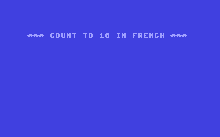 Count in French