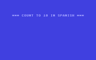 Count in Spanish