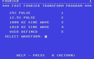 Fast Fourier Transform Program