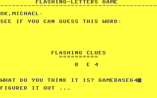 Flashing-Letters Game