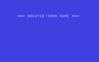 Greater-Than Game