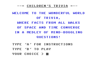 The Game of Trivia - Children's Trivia