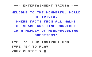 The Game of Trivia - Entertainment Trivia