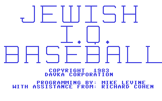 Jewish IQ Baseball