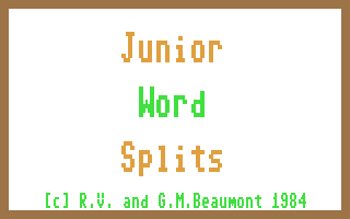 Junior Wordsplits - A Game of Words