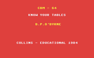 Know Your Tables