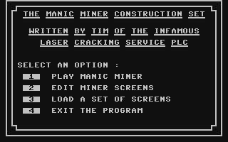 Manic Miner Construction Set