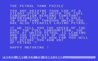 The Petrol Tank Puzzle