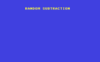 RSub - Random Subtraction