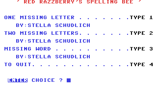 Red Razzberry's Spelling Bee