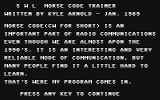 SWL Morse Code Trainer