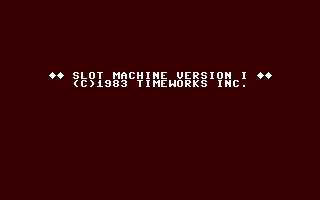 Slot Machine Version I