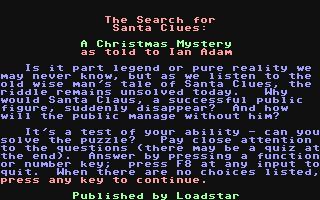The Search for Santa Clues