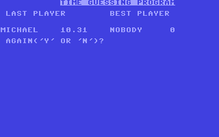 Time Guessing Program